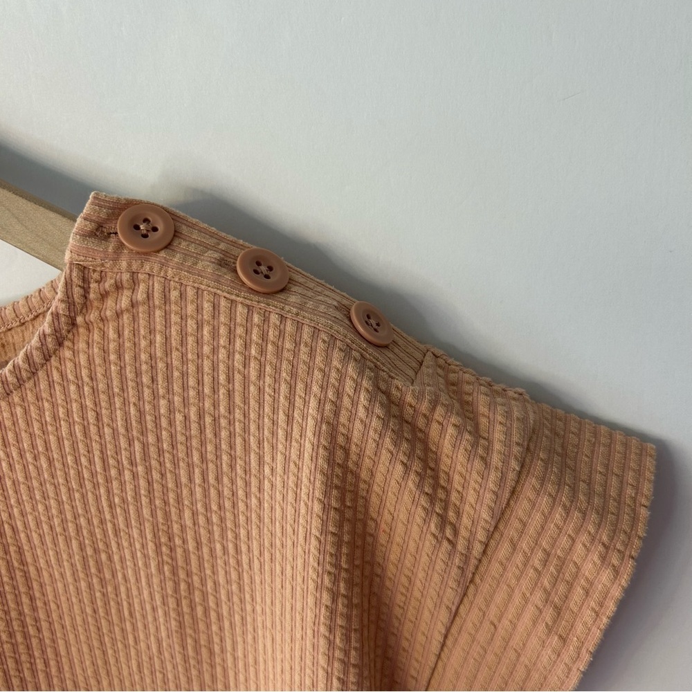 Madewell Women’s Seersucker Button-Shoulder Top in Antique Coral, Size Small - Picture 5 of 8